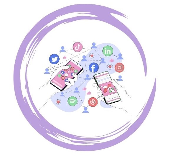 Illustration showing social media icons representing job distribution channels